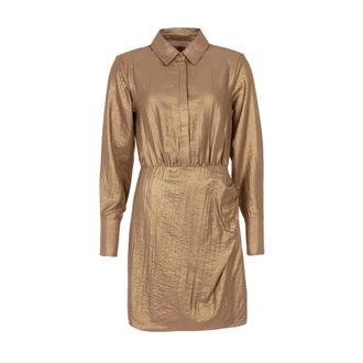 Freebird by Steven Dilan Wv-Glitter - Dames - Jurken - Bruin - Maat: XS Linnen