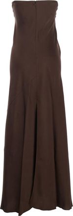 Forte_Forte Womens Sleeveless Off-Shoulder Dress Brown Acetate