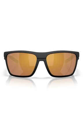 Costa Pargo 61mm Polarized Square Sunglasses in Net Plus Black /Gold 580G at Nordstrom