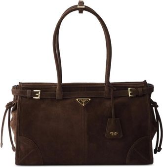 Prada Bonnie Large Suede Handbag