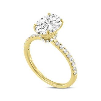 LuvMyJewelry Adriana 14K Yellow Gold Oval Lab Grown Diamond Hidden Halo Engagement Ring - 2.35 Ct at Nordstrom, Size 6.5
