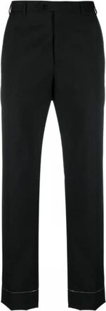 Brioni Zwarte Wol Maatwerk Broek - Heren - Chinos - Zwart - XL - Wol - Broeken