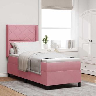 vidaXL Cama Con Box Spring Led Y Colch&oacute;n Verde Oscuro 80 X 200 Cm