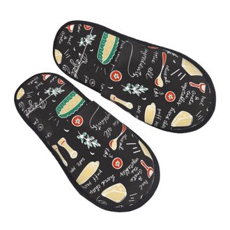 Generic Fleece Slippers Vegetable Quiche Reusable Fluffy Slippers Non-Slip Indoor Shoes For Ladies Women Hotel L