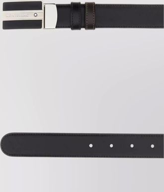 Montblanc adjustable reversible leather belt with metal buckle