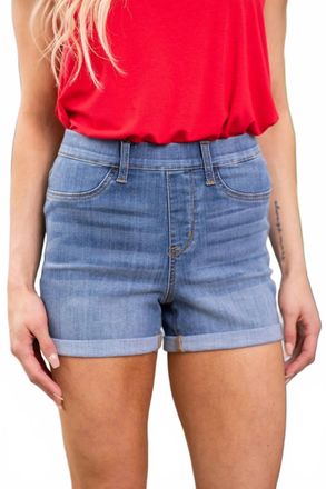 Judy Blue Pull On Elastic Wb Cuffed Shorts In Blue