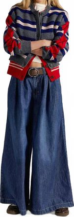 Free People Scout Wide Leg Jeans In Deep Indigo