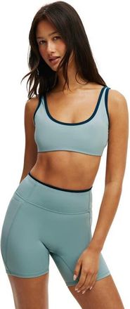 Cotton On Womens Active Ultra Soft Low Back Crop in Teal Mist Tidal Teal at Nordstrom, Size Medium