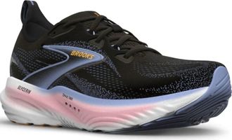 Brooks Womens Glycerin 22 Shoes In Black/blue Heron/orange