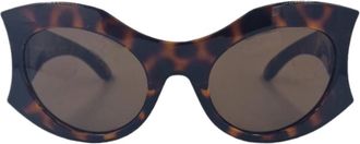 Balenciaga Moderne Ronde Zonnebril - Dames - Zonnebrillen - Bruin - ONE Size - Nylon - Accessoires