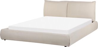 Beliani Beliani - Cama De Agua Moderna Tapizada 160 X 200 Cm Somier Con Colch&oacute;n Tela Beige Vinay