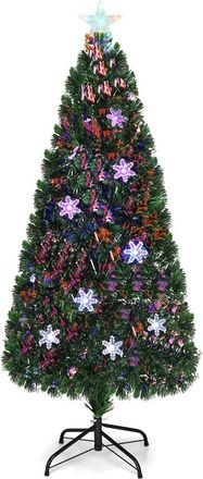 Costway Costway &Aacute;rbol De Navidad Artificial 180cm Con Base Iluminado Con Fibra De Vidrio Cambia Color Para Navidad Hogar Fiesta Decoraci&oacute;n