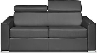VENTE-UNIQUE.COM Sof&aacute; cama 100% piel 3 plazas gris 196x223cm