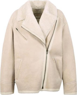 Isabel Marant Adelina Shearling Jas - Dames - Jassen - Beige - Maat: XS