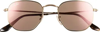 Ray-Ban Geometric Sunglasses in Gold Pink at Nordstrom Rack
