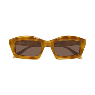 Alaia Aa0089s Oversized Square Tortoiseshell Sunglasses with Glossy Finish