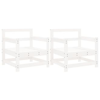 Berkfield Home Garden Chairs 2 pcs White Solid Wood Pine
