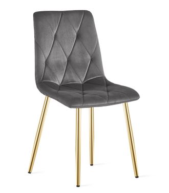 OEM Silla Libra - Terciopelo Gris Oscuro / Patas Doradas X 1