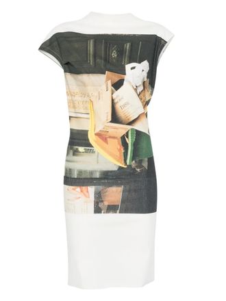 Issey Miyake Street View graphic print dress - Wit