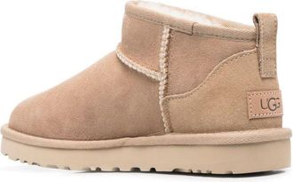 UGG Womens Ankle Boots Classic Ultra Mini Ii Beige Suede Twinface