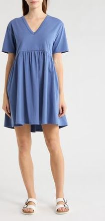 Melrose and Market Short Sleeve Knit Swing Dress in Blue Fjord at Nordstrom Rack, Size Xx-Small