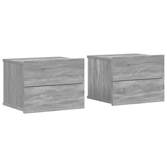 vidaXL Vidaxl - Mesitas De Noche 2 Uds Contrachapada Gris Sonoma 40x30x30 Cm