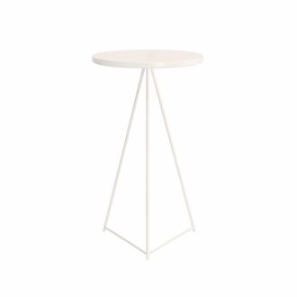 Mobili Rebecca Mesa de bar en hierro blanco crema 102x60x60