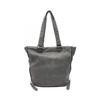 Loewe Gray Leather Handbag Tote Bag (Pre-Owned)