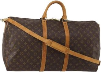 Louis Vuitton Tweedehands Canvas Louis Vuitton tassen - Dames - Vintage Weekendtas - Bruin - ONE Size - Vintage
