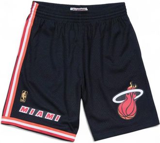 Mitchell & Ness Miami Heat 1996-97 Swingman Shorts - Heren - Fitness - Zwart - M - Polyester - Fitness