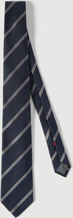 Brunello Cucinelli Striped silk tie in Navy Blue at Nordstrom