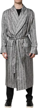 Dolce & Gabbana Multicolor Floral Robe Coat Wrap Mens Jacket