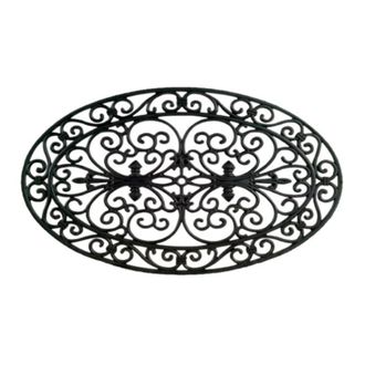 Imports Decor Oval Rubber Door Mat - Decorative Non-Slip Outdoor Entryway Mat for Patio, Porch & Garden