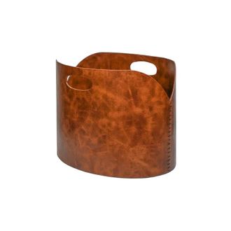 Ivyline Log Bucket - Faux Leather - L30 x W40 x H30 cm - Tan