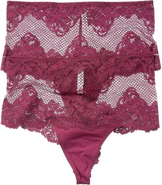 Le Mystere 2Pk Lace Allure High-Waist Thong
