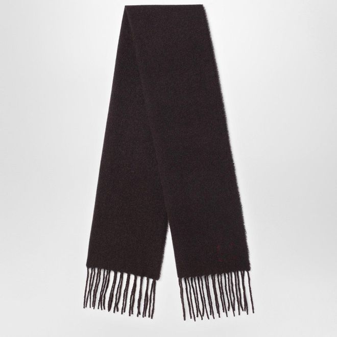 Sciarpa in lana e cashmere marrone ebano