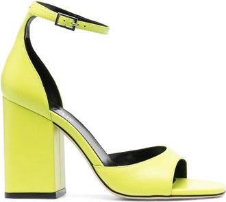 PARIS TEXAS Groene Blokhak Open-Teen Sandalen - Dames - Sandalen met hakken - Geel - 40 EU - Schoenen