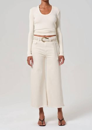 Citizens Of Humanity Crop Wide Leg Pants In Almondette Lyra