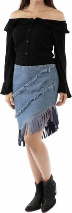 Scully Fringe Skirt In Blue