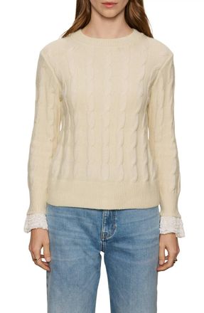 Sanctuary One In A Million Cable Crewneck Top In Vanilla