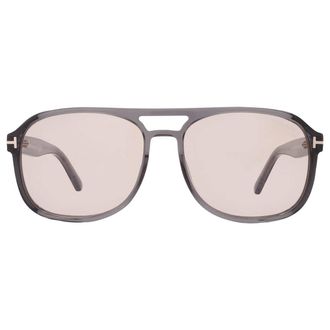 Tom Ford Rosco Light Brown Photochromatic Pilot Mens Sunglasses FT1022 20E 58