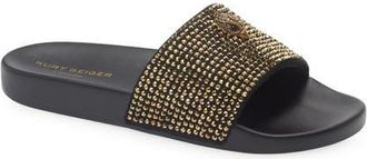 Kurt Geiger Meena Eagle Slide Sandal in Gold/Black at Nordstrom, Size 7.5Us