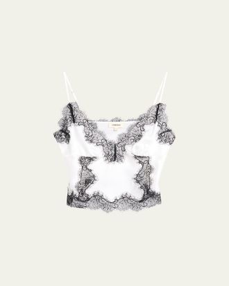 L'agence Kimber Lace-Trim Silk Cami