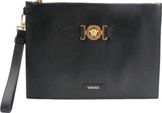 Versace Medusa Leren Clutch - Heren - Tassen - Zwart - ONE Size - Leer - Tassen
