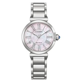 Citizen L Eco-Drive Mother of Pearl Dial Ladies Watch EM1060-87Y