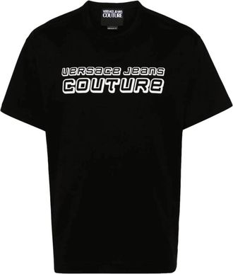 Versace Jeans Couture Embossed Logo T-shirt - Heren - T-shirts - Zwart - M - Katoen - Tops