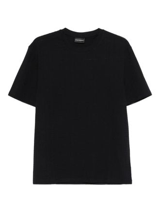 Emporio Armani textured T-shirt - men - Cotton - 3XL - Black