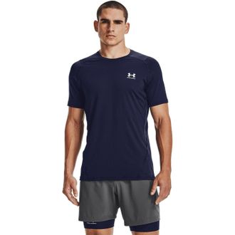 Under Armour Heren HeatGear Mesh Panel Fitted T-shirt (Middernacht marine)