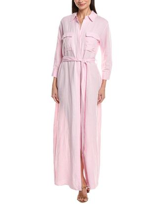 L'agence Lagence Cameron Linen-Blend Maxi Shirtdress