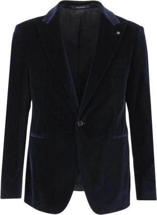 Tagliatore 1Fnj 15A Jas - Heren - Business blazers - Blauw - M - Katoen - Kostuums